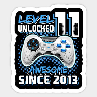 11th Birthday Gamer 11 Year Old Funny Bday Boy Eleven Son Sticker